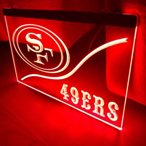 SAN FRANCISCO 49ERS LED NEON RED LIGHT SIGN 8x12 - Picture 2 of 3